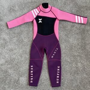 Girls M 8-10 Neoprene Wetsuit 2.5mm Long Sleeves Full Body Swimsuit